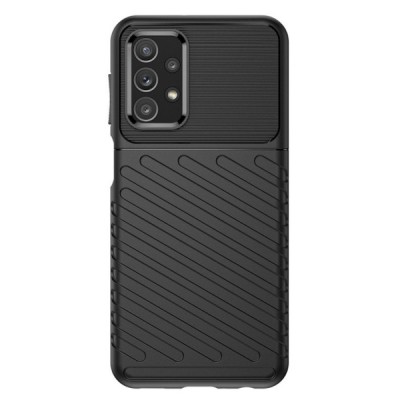 Samsung Galaxy A23 5G (SM-A236B, SM-A235F) „Twill“ cieta silikona (TPU) melns apvalks | vacins.lv