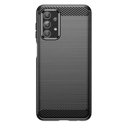 Samsung Galaxy A23 4G (SM-A235F) „Carbon“ cieta silikona (TPU) melns apvalks | vacins.lv