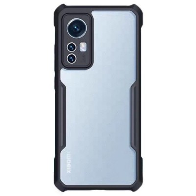 Xiaomi 12T „XUNDD“ dzidrs apmales melnā krāsā cieta silikona (TPU) akrils apvalks | Vacins.lv