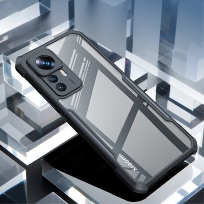 Xiaomi 12T Pro „XUNDD“ dzidrs apmales melnā krāsā cieta silikona (TPU) akrils apvalks | Vacins.lv