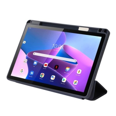 Lenovo Tab M10 Plus 10.6" Gen 3 atvēramais melns maciņš - maks ar vietu, kur ielikt stylus | Vacins.lv
