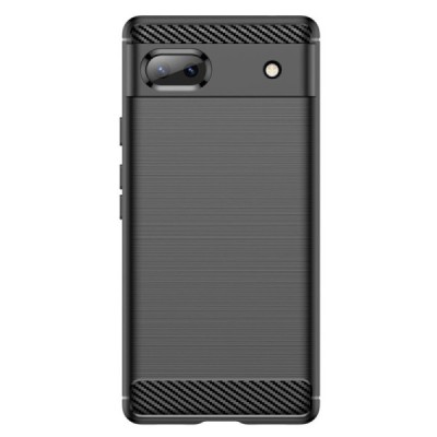 Google Pixel 6A „Carbon“ cieta silikona (TPU) melns vāciņš | Vacins.lv