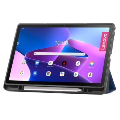 Lenovo Tab M10 Plus 10.6" Gen 3 atvēramais zils maciņš - maks ar vietu, kur ielikt stylus | Vacins.lv