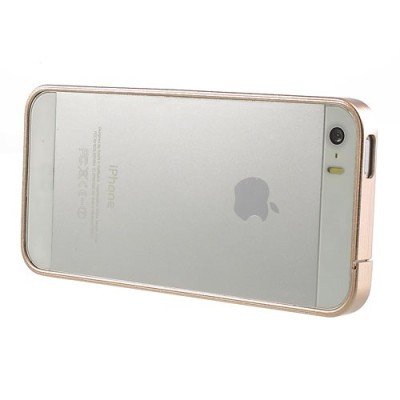 Stilingas šampaninis Apple iPhone SE (5, 5s) rėmelis - kraštų apvadas (bamperis) / Priedai.lt