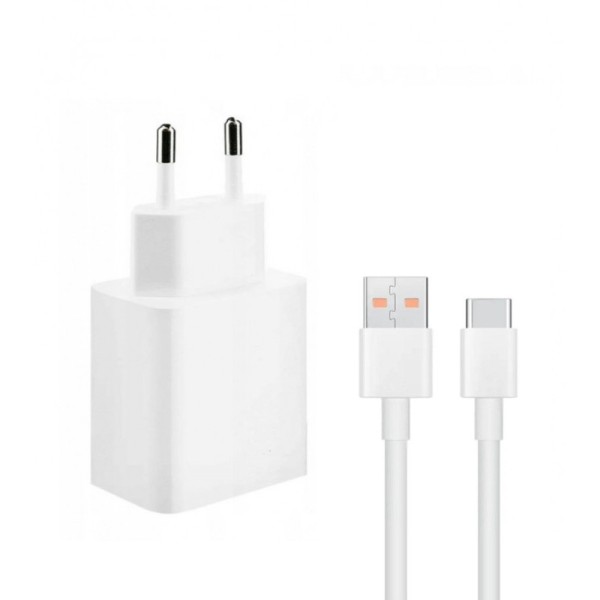 „Xiaomi“ Fast Charger sieninis įkroviklis (55W) + Type-C USB laidas - baltas