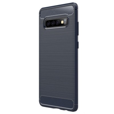 Samsung Galaxy S10+ (G975) „Carbon“ kieto silikono TPU tamsiai mėlynas dėklas - nugarėlė | Priedai.lt