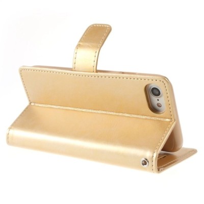 Mercury Blue Moon Fix atverčiamas Apple iPhone 7 (iPhone 8) auksinis odinis dėklas - piniginė | Priedai.lt