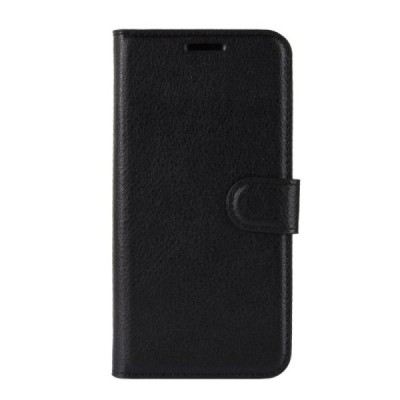 Huawei Honor Play atverčiamas juodas odinis Litchi dėklas - piniginė | Priedai.lt