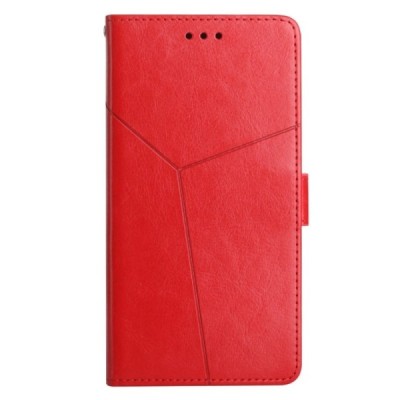 Samsung Galaxy S10+ (G975) „Line“ atvēramais ādas sarkans maciņš (maks) | Vacins.lv