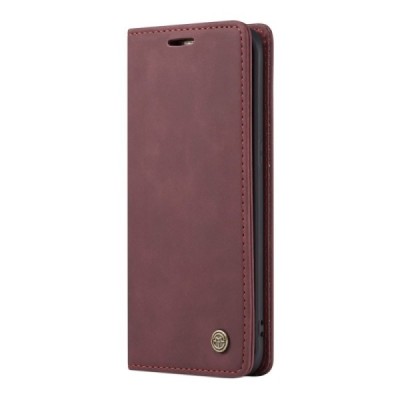Samsung Galaxy S7 Edge (G935) CaseMe Retro solīds atvēramais ādas bordo maciņš - maks | Vacins.lv