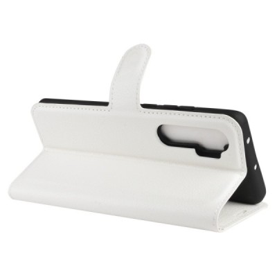 Xiaomi Mi Note 10 Lite atverčiamas juodas odinis Litchi dėklas - piniginė | Priedai.lt