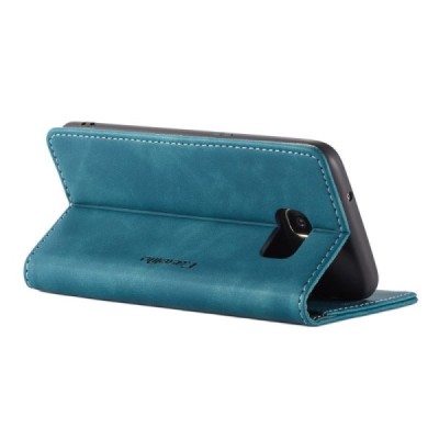 Samsung Galaxy S7 Edge (G935) CaseMe Retro solidus atverčiamas žalias odinis dėklas - knygutė | Priedai.lt