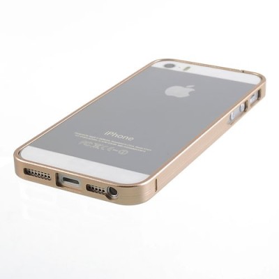 Stilingas šampaninis Apple iPhone SE (5, 5s) rėmelis - kraštų apvadas (bamperis) / Priedai.lt