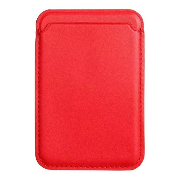 Magnētisks ādas kartiņas futrālis - sarkans
