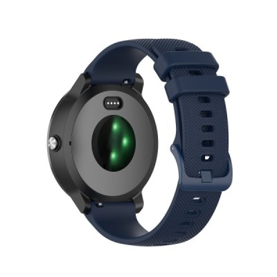 Išmaniojo laikrodžio (Samsung Galaxy Watch 4 / 5, Garmin) kieto silikono (TPU) mėlyna apyrankė | Priedai.lt