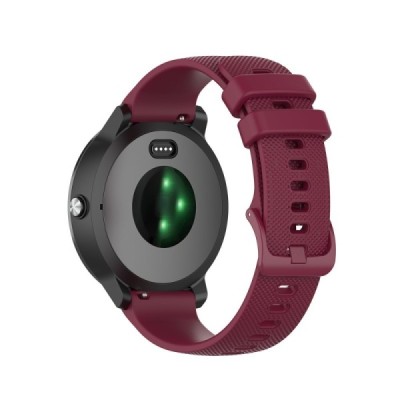 Viedā pulksteņa (Samsung Galaxy Watch 5 / 4, Garmin) cietā silikona (TPU) siksniņa - bordo | Vacins.lv