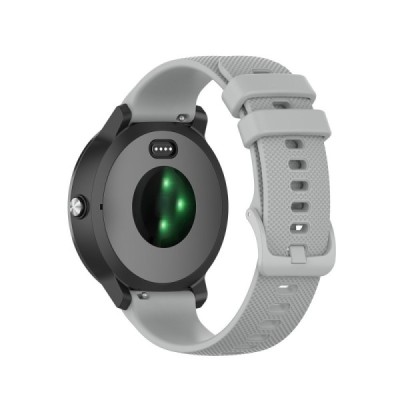 Išmaniojo laikrodžio (Samsung Galaxy Watch 4 / 5, Garmin) kieto silikono (TPU) šviesiai pilka apyrankė | Priedai.lt