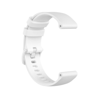 Viedā pulksteņa (Samsung Galaxy Watch 5 / 4, Garmin) cietā silikona (TPU) siksniņa - balts | Vacins.lv