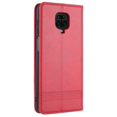 „AZNS“ Retro atverčiamas raudonas odinis Xiaomi Redmi Note 9 Pro dėklas - knygutė | Priedai.lt