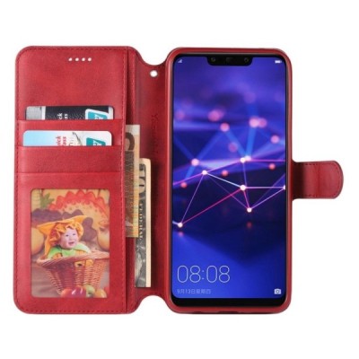 „AZNS“ atverčiamas raudonas odinis Huawei Mate 20 Lite dėklas - knygutė | Priedai.lt