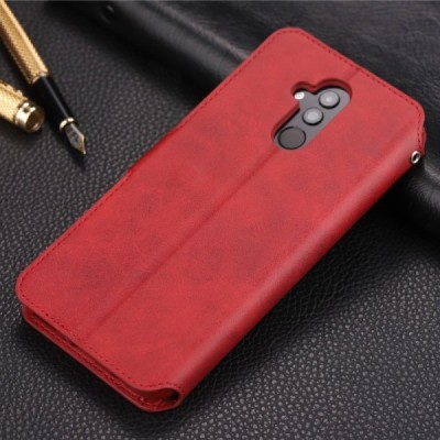 „AZNS“ atverčiamas raudonas odinis Huawei Mate 20 Lite dėklas - knygutė | Priedai.lt