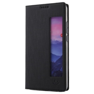 Huawei P20 Pro „Vili“ S View Cover atverčiamas juodas dėklas su langeliu | Priedai.lt