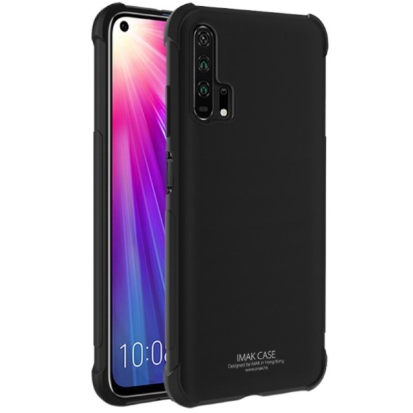 „Imak“ Silky sustiprintos apsaugos kieto silikono (TPU) dėklas - juodas + apsauginė ekrano plėvelė (Honor 20 Pro)