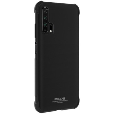 Huawei Honor 20 Pro Imak Silky sustiprintos apsaugos kieto silikono TPU juodas dėklas - nugarėlė + apsauginė ekrano plėvelė | Pr