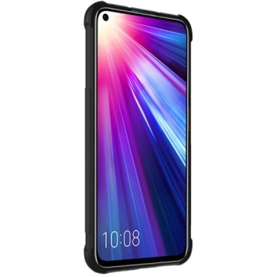 Huawei Honor 20 Pro Imak Silky sustiprintos apsaugos kieto silikono TPU juodas dėklas - nugarėlė + apsauginė ekrano plėvelė | Pr