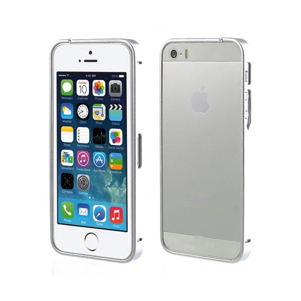 Stilīgs rāmis (bamperis) - sudraba (iPhone 5 / 5S / SE 2016)