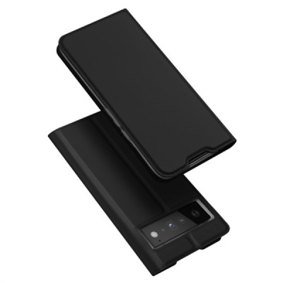 Google Pixel 6 Pro „Dux Ducis“ Skin sērijas melns ādas atvērams maciņš | Vacins.lv