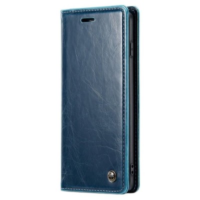 Samsung Galaxy S10 (G973) „CaseMe“ Leather solīds atvēramais ādas zils maciņš - maks | Vacins.lv