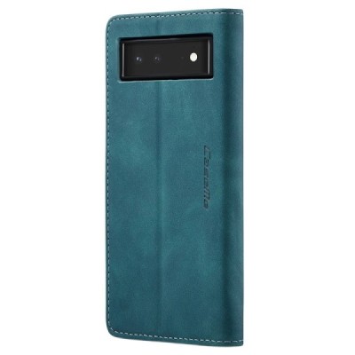Google Pixel 6 CaseMe Retro solīds atvēramais ādas zaļš maciņš - maks | Vacins.lv
