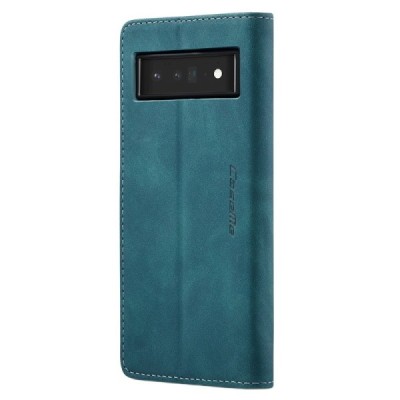 Google Pixel 6 Pro CaseMe Retro solīds atvēramais ādas zaļš maciņš - maks | Vacins.lv
