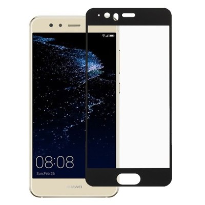Huawei P10 „Calans“ 9H Tempered Glass sustiprintos apsaugos juodas pilnai dengiantis apsauginis ekrano stiklas 0,26 mm | Priedai