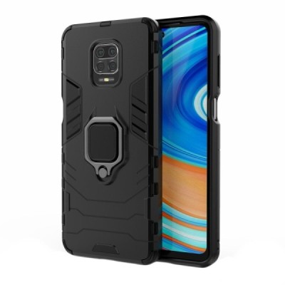 Xiaomi Redmi Note 9 Pro „Kickstand“ pastiprinātas aizsardzības melns apvalks | Vacins.lv