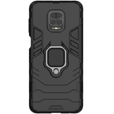 Xiaomi Redmi Note 9 Pro „Kickstand“ pastiprinātas aizsardzības melns apvalks | Vacins.lv