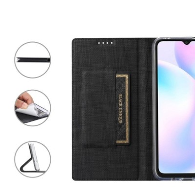 Google Pixel 6A „Vili“ atvērams melns ādas maciņš | Vacins.lv