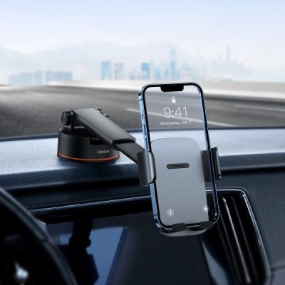 „Baseus“ Easy Control Clamp Pro automašīnas melns telefona turētājs (pie stikla) | Vacins.lv
