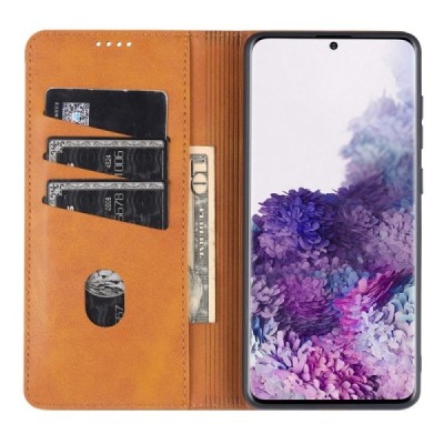 Samsung Galaxy S20 (G980) „AZNS“ Retro ādas atvēramais brūns maciņš (maks) | Vacins.lv