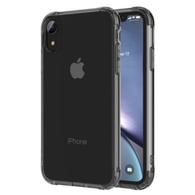 Apple iPhone Xr „Leeu“ sustiprintos apsaugos kieto silikono pilkas TPU skaidrus dėklas - nugarėlė | Priedai.lt