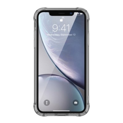 Apple iPhone Xr „Leeu“ sustiprintos apsaugos kieto silikono pilkas TPU skaidrus dėklas - nugarėlė | Priedai.lt