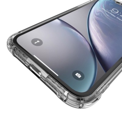 Apple iPhone Xr „Leeu“ sustiprintos apsaugos kieto silikono pilkas TPU skaidrus dėklas - nugarėlė | Priedai.lt