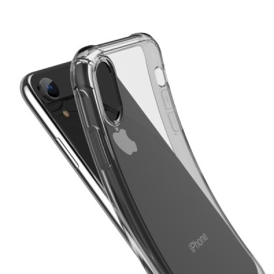 Apple iPhone Xr „Leeu“ sustiprintos apsaugos kieto silikono pilkas TPU skaidrus dėklas - nugarėlė | Priedai.lt