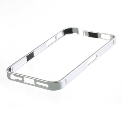 Stilīgs sudraba Apple iPhone 5 / 5S rāmis - sānu apmale (bamperis) / Vacins.lv
