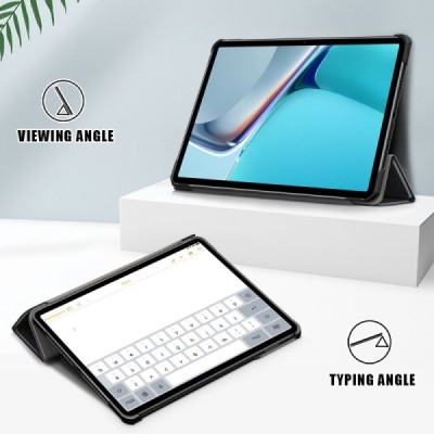 Huawei MatePad 11'' (2021) atverčiamas juodas odinis dėklas - knygutė | Priedai.lt