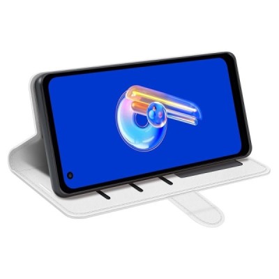 Asus Zenfone 9 (AI2202) atverčiamas baltas odinis dėklas - piniginė | Priedai.lt