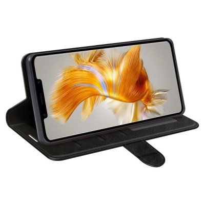 Huawei Mate 50 Pro atverčiamas juodas odinis dėklas - piniginė | Priedai.lt