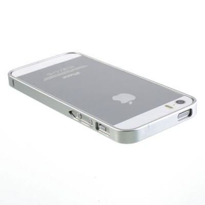 Stilīgs sudraba Apple iPhone 5 / 5S rāmis - sānu apmale (bamperis) / Vacins.lv