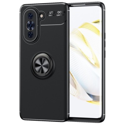 Huawei Nova 10 „FOCUS“ Kickstand cieta silikona (TPU) melns apvalks | vacins.lv